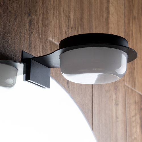 GloboStar® KIARA 60400 Μοντέρνο Φωτιστικό Τοίχου - Απλίκα Καθρέπτη Μπάνιου με 3 Τρόπους Τοποθέτησης LED 5W 560lm 120° AC 220-240V IP44 Μ10 x Π13 x Υ3cm - Φυσικό Λευκό 4500K - Μαύρο - 3 Χρόνια Εγγύηση