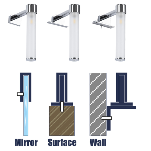 GloboStar® ELSA 60406 Μοντέρνο Φωτιστικό Τοίχου - Απλίκα Καθρέπτη Μπάνιου - Πίνακα 1 x G9 360° AC 220-240V IP44 Μ3.5 x Π13.5 x Υ20cm - Χρώμιο Νίκελ - 5 Χρόνια Εγγύηση