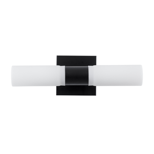 GLOBOSTAR® ANAIS 60408 Μοντέρνο Φωτιστικό Τοίχου - Απλίκα Καθρέπτη Μπάνιου με Ντουί 2 x G9 AC 220-240V IP20 - Μαύρο Ματ - Μ34 x Π12 x Υ11cm