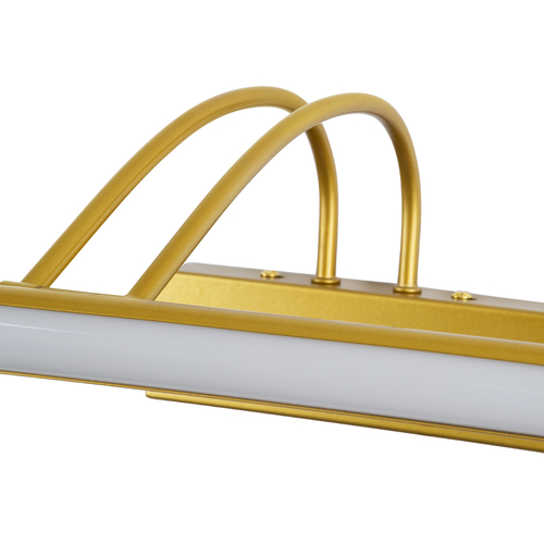 GLOBOSTAR® LAURA 60425 Μοντέρνο Φωτιστικό Τοίχου - Απλίκα Καθρέπτη Μπάνιου LED 12W 1400lm 120° AC 220-240V IP20 Φυσικό Λευκό 4500K - Lumileds SMD Chip & TÜV SÜD Driver - Χρυσό Βούρτσας - Μ60 x Π27 x Υ13cm - 3 Χρόνια Εγγύηση