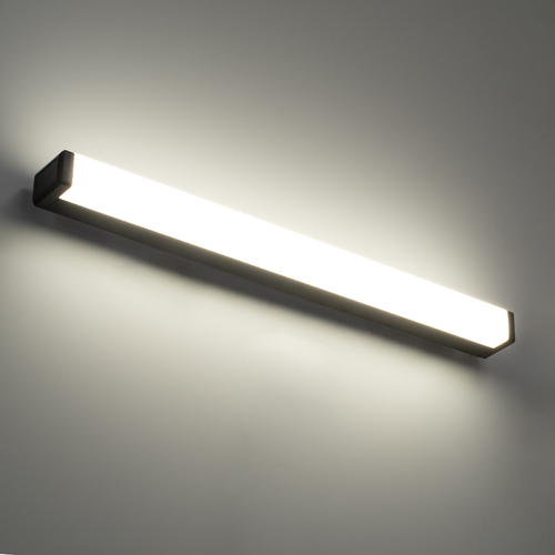 GLOBOSTAR® RENATA 60440 Μοντέρνο Φωτιστικό Τοίχου - Απλίκα Καθρέπτη Μπάνιου LED 12W 1400lm 180° AC 220-240V IP20 Φυσικό Λευκό 4500K - Lumileds SMD Chip & TÜV SÜD Driver - Μαύρο Ματ - Μ60 x Π4 x Υ5.5cm - 3 Χρόνια Εγγύηση