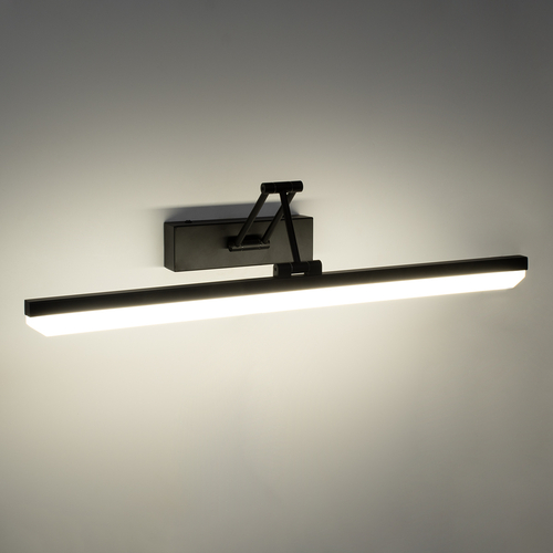 GloboStar® MARA 60446 Μοντέρνο Φωτιστικό Τοίχου - Απλίκα Καθρέπτη Μπάνιου - Πίνακα LED 12W 1400lm 120° AC 220-240V IP44 Μ60 x Π15 x Υ13cm - Φυσικό Λευκό 4500K - Μαύρο - 3 Χρόνια Εγγύηση