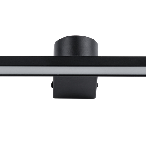 GloboStar® MEGAN 60448 Μοντέρνο Φωτιστικό Τοίχου - Απλίκα Καθρέπτη Μπάνιου - Πίνακα LED 12W 1400lm 120° AC 220-240V IP44 Μ60 x Π12 x Υ4cm - Φυσικό Λευκό 4500K - Μαύρο - 3 Χρόνια Εγγύηση