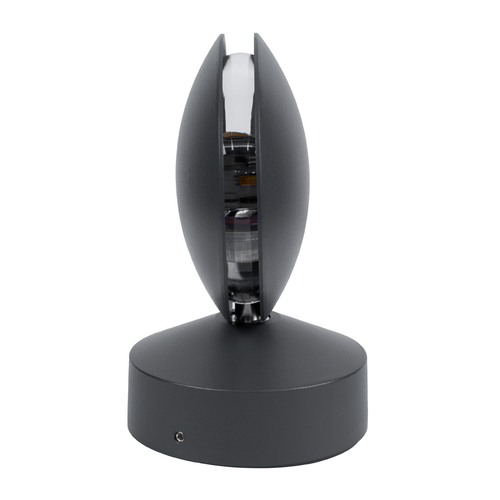 GLOBOSTAR® ZERODA 60597 Μοντέρνο Φωτιστικό Τοίχου - Απλίκα LED 9W 1035lm 3°/360° AC 220-240V Αδιάβροχο IP65 Θερμό Λευκό 2700K - CREE XPE Chip & TÜV SÜD Driver - Γκρι Ανθρακί Ματ - Μ11 x Π10 x Υ16cm - 5 Χρόνια Εγγύηση