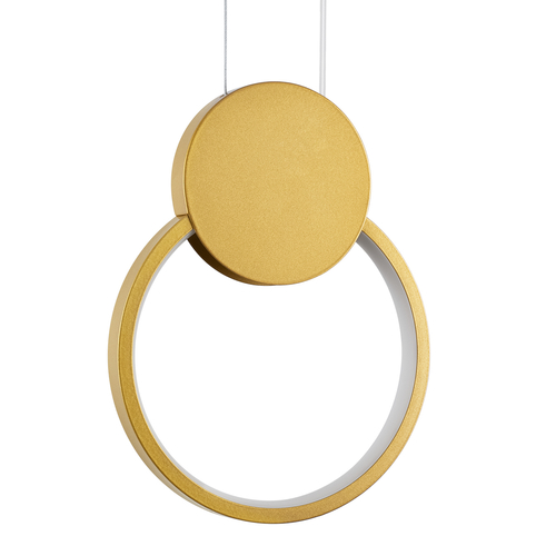 GLOBOSTAR® CYCLOS 61075 Μοντέρνο Κρεμαστό Φωτιστικό Οροφής LED 9W 1080lm 300° AC 220-240V IP20 Ρυθμιζόμενο Λευκό CCT με On/Off 2700K/4500K/6000K - Lumileds SMD Chip - Χρυσό Βούρτσας - Μ21 x Π2.3 x Υ26.5cm - 3 Χρόνια Εγγύηση