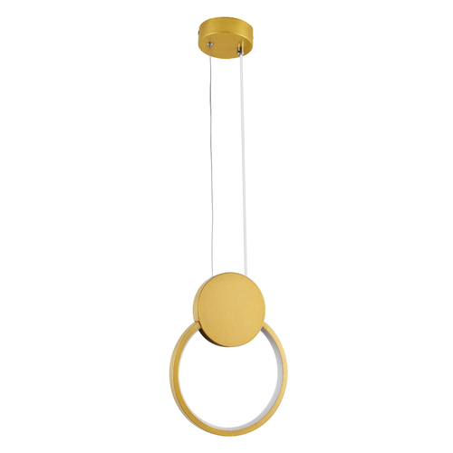 GLOBOSTAR® CYCLOS 61075 Μοντέρνο Κρεμαστό Φωτιστικό Οροφής LED 9W 1080lm 300° AC 220-240V IP20 Ρυθμιζόμενο Λευκό CCT με On/Off 2700K/4500K/6000K - Lumileds SMD Chip - Χρυσό Βούρτσας - Μ21 x Π2.3 x Υ26.5cm - 3 Χρόνια Εγγύηση