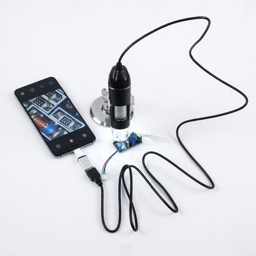 GLOBOSTAR® MICROCAM 79995 Ψηφιακό Ηλεκτρονικό Μικροσκόπιο / Κάμερα 2MP 1600x1200px με x1600 Zoom Mode & 8 LED DC 5V με USB-C IP20 - Μ3.5 x Π3.5 x Υ12cm - 2 Χρόνια Εγγύηση