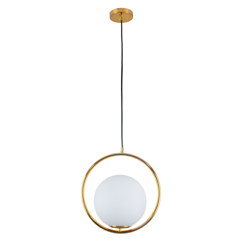 GLOBOSTAR® MADRID 00932 Μοντέρνο Κρεμαστό Φωτιστικό Οροφής με Ντουί 1 x E27 AC 220-240V IP20 - Χρυσό & Λευκό - Μ30 x Π20 x Υ30cm