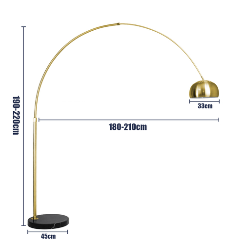 GLOBOSTAR® PRAGUE 00992 Μοντέρνο Επιδαπέδιο Φωτιστικό με Ντουί 1 x E27 AC 220-240V IP20 - Χρυσό Βούρτσας - Μ210 x Π45 x Υ220cm