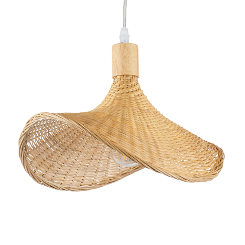 GLOBOSTAR® CUBA 01715 Boho Κρεμαστό Φωτιστικό Οροφής με Ντουί 1 x E27 AC 220-240V IP20 - Μπεζ - Μ33 x Π33 x Υ25cm