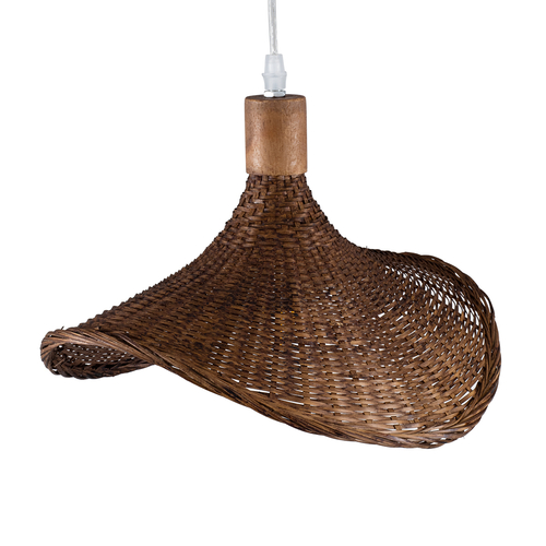 GLOBOSTAR® CUBA 01716 Boho Κρεμαστό Φωτιστικό Οροφής με Ντουί 1 x E27 AC 220-240V IP20 - Καφέ - Μ33 x Π33 x Υ25cm