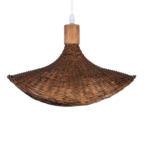 GLOBOSTAR® CUBA 01716 Boho Κρεμαστό Φωτιστικό Οροφής με Ντουί 1 x E27 AC 220-240V IP20 - Καφέ - Μ33 x Π33 x Υ25cm