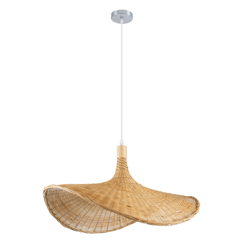 GLOBOSTAR® CUBA 01721 Boho Κρεμαστό Φωτιστικό Οροφής με Ντουί 1 x E27 AC 220-240V IP20 - Μπεζ - Μ63 x Π63 x Υ32cm