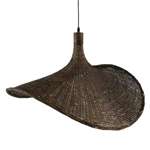 GLOBOSTAR® CUBA 01722 Boho Κρεμαστό Φωτιστικό Οροφής με Ντουί 1 x E27 AC 220-240V IP20 - Καφέ - Μ63 x Π63 x Υ32cm