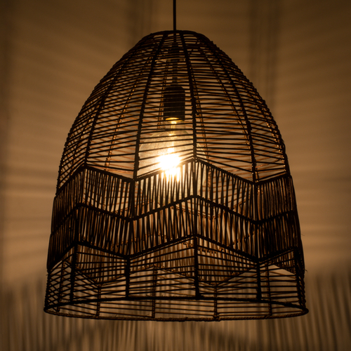 GLOBOSTAR® ALOHA 01752 Boho Κρεμαστό Φωτιστικό Οροφής με Ντουί 1 x E27 AC 220-240V IP20 - Καφέ - Μ45 x Π45 x Υ48cm