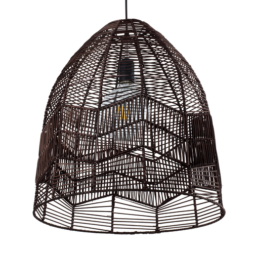 GLOBOSTAR® ALOHA 01752 Boho Κρεμαστό Φωτιστικό Οροφής με Ντουί 1 x E27 AC 220-240V IP20 - Καφέ - Μ45 x Π45 x Υ48cm