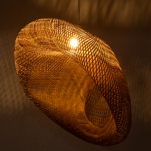 GLOBOSTAR® CARIBBEAN 01784 Μοντέρνο Κρεμαστό Φωτιστικό Οροφής με Ντουί 1 x E27 AC 220-240V IP20 - Μπεζ - Μ80 x Π80 x Υ35cm