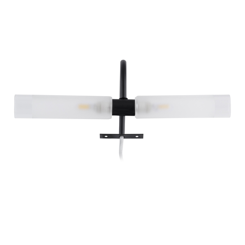 GloboStar® FLORA 60412 Μοντέρνο Φωτιστικό Τοίχου - Απλίκα Καθρέπτη Μπάνιου - Πίνακα 2 x G9 270° AC 220-240V IP44 Μ31 x Π13 x Υ12cm - Μαύρο - 5 Χρόνια Εγγύηση