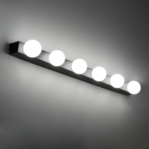 GLOBOSTAR® BELLA 60452 Μοντέρνο Φωτιστικό Τοίχου - Απλίκα Καθρέπτη Μπάνιου LED 18W 2052lm 300° AC 220-240V IP20 Φυσικό Λευκό 4500K - Bridgelux COB Chip & TÜV SÜD Driver - Μαύρο Ματ - Μ70 x Π11 x Υ6cm - 3 Χρόνια Εγγύηση