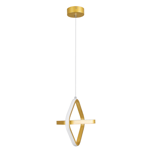 GLOBOSTAR® ROSE 61066 Μοντέρνο Κρεμαστό Φωτιστικό Οροφής LED 22W 2640lm 300° AC 220-240V IP20 Ρυθμιζόμενο Λευκό CCT με On/Off 2700K/4500K/6000K - Lumileds SMD Chip - Χρυσό Βούρτσας - Μ24 x Π22 x Υ24cm - 3 Χρόνια Εγγύηση