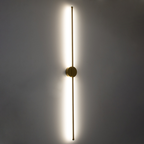 GLOBOSTAR® DIADEM 61334 Μοντέρνο Φωτιστικό Τοίχου - Απλίκα LED 18W 2160lm 120° AC 220-240V IP20 Ρυθμιζόμενο Λευκό CCT με On/Off 2700K/4500K/6000K - Lumileds SMD Chip - Χρυσό Βούρτσας - Μ10 x Π4 x Υ120cm - 3 Χρόνια Εγγύηση