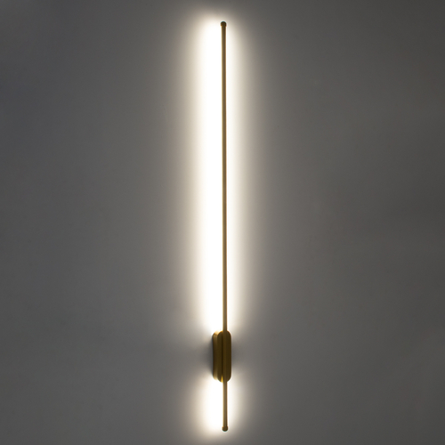 GLOBOSTAR® HARLEM 61336 Μοντέρνο Φωτιστικό Τοίχου - Απλίκα LED 18W 2160lm 120° AC 220-240V IP20 Ρυθμιζόμενο Λευκό CCT με On/Off 2700K/4500K/6000K - Lumileds SMD Chip - Χρυσό Βούρτσας - Μ5 x Π4 x Υ120cm - 3 Χρόνια Εγγύηση
