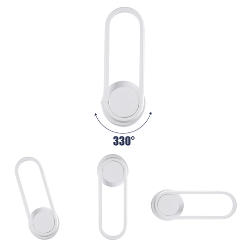 GLOBOSTAR® DALLAS 61346 Μοντέρνο Φωτιστικό Τοίχου - Απλίκα LED 12W 1440lm 360° AC 220-240V IP20 Ρυθμιζόμενο Λευκό CCT με On/Off 2700K/4500K/6000K - Lumileds SMD Chip - Λευκό Ματ - Μ12 x Π6.5 x Υ32cm - 3 Χρόνια Εγγύηση