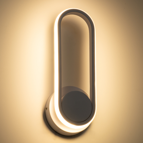 GLOBOSTAR® DALLAS 61346 Μοντέρνο Φωτιστικό Τοίχου - Απλίκα LED 12W 1440lm 360° AC 220-240V IP20 Ρυθμιζόμενο Λευκό CCT με On/Off 2700K/4500K/6000K - Lumileds SMD Chip - Λευκό Ματ - Μ12 x Π6.5 x Υ32cm - 3 Χρόνια Εγγύηση