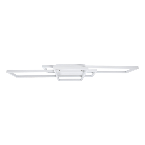 GLOBOSTAR® QUADRA 61389 Μοντέρνο Φωτιστικό Οροφής LED 120W 14400lm 120° AC 220-240V IP20 Ρυθμιζόμενο Λευκό CCT με Χειριστήριο από 2700K έως 6000K Dimmable - Lumileds SMD Chip - Λευκό Ματ - Μ105 x Π60 x Υ9cm - 3 Χρόνια Εγγύηση