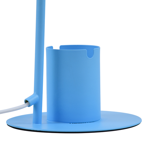 GloboStar® PENCASE 61568 Μοντέρνο Επιτραπέζιο Φωτιστικό Πορτατίφ Μονόφωτο 1 x E27 IP20 Μπλε Μέταλλο - Μ12 x Π15 x Υ38cm