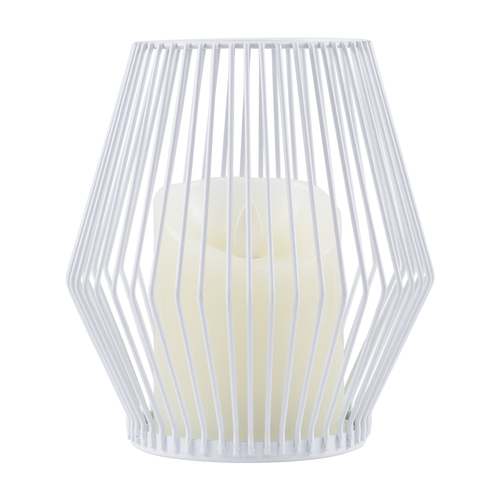 GloboStar® CANDLE 76488 Διακοσμητικό Realistic Κερί με LED Εφέ Κινούμενης Φλόγας - Μπαταρίας 2 x AA (Δεν Συμπεριλαμβάνονται) & Ασύρματο Χειριστήριο IR Θερμό Λευκό 2700K Dimmable Λευκό Φ14 x Υ16cm