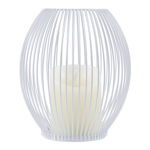 GloboStar® CANDLE 76491 Διακοσμητικό Realistic Κερί με LED Εφέ Κινούμενης Φλόγας - Μπαταρίας 2 x AA (Δεν Συμπεριλαμβάνονται) & Ασύρματο Χειριστήριο IR Θερμό Λευκό 2700K Dimmable Λευκό Φ16 x Υ18cm