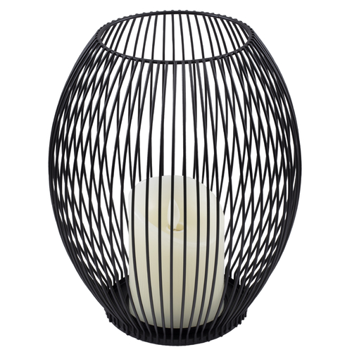 GloboStar® CANDLE 76497 Διακοσμητικό Realistic Κερί με LED Εφέ Κινούμενης Φλόγας - Μπαταρίας 2 x AA (Δεν Συμπεριλαμβάνονται) & Ασύρματο Χειριστήριο IR Θερμό Λευκό 2700K Dimmable Μαύρο Φ19 x Υ24cm