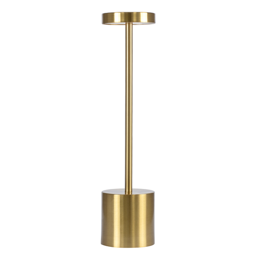 GloboStar® JOJO 76523 Επαναφορτιζόμενο Επιτραπέζιο Φωτιστικό Πορτατίφ LED 1.5W 105lm 120° DC 5V IP44 CCT Ultra Θερμό 1500K - Φυσικό Λευκό 4500K - Ψυχρό Λευκό 6000K Dimmable Χρυσό Αλουμίνιο - Μ8 x Π8 x Υ34cm - 2 Χρόνια Εγγύηση