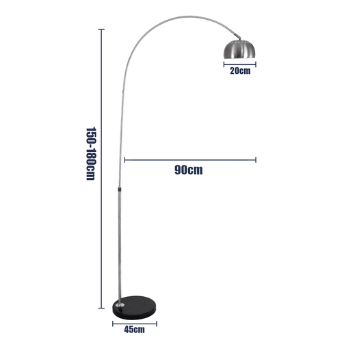 GLOBOSTAR® PRAGUE 00989 Μοντέρνο Επιδαπέδιο Φωτιστικό με Ντουί 1 x E27 AC 220-240V IP20 - Νίκελ Βούρτσας - Μ90 x Π29.5 x Υ180cm