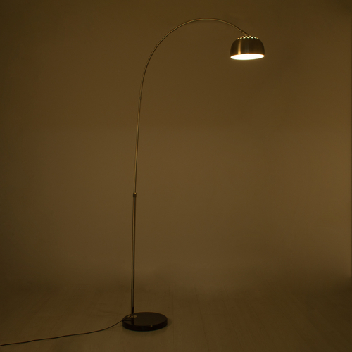 GLOBOSTAR® PRAGUE 00989 Μοντέρνο Επιδαπέδιο Φωτιστικό με Ντουί 1 x E27 AC 220-240V IP20 - Νίκελ Βούρτσας - Μ90 x Π29.5 x Υ180cm