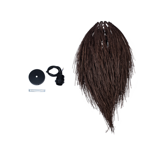 GLOBOSTAR® ARCHIPELAGO 01748 Boho Κρεμαστό Φωτιστικό Οροφής με Ντουί 1 x E27 AC 220-240V IP20 - Καφέ - Μ30 x Π30 x Υ63cm