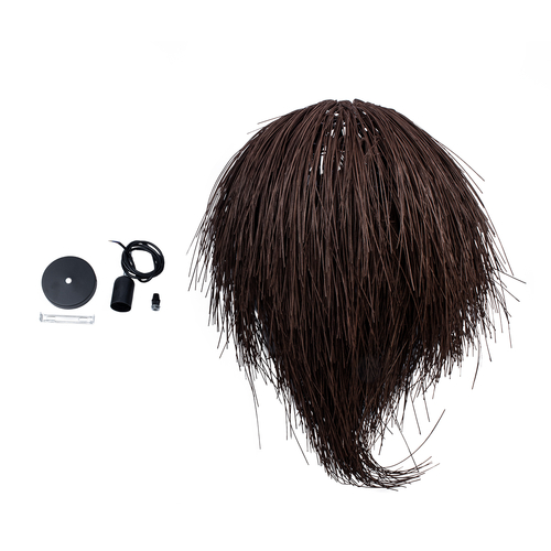 GLOBOSTAR® ARCHIPELAGO 01750 Boho Κρεμαστό Φωτιστικό Οροφής με Ντουί 1 x E27 AC 220-240V IP20 - Καφέ - Μ40 x Π40 x Υ63cm