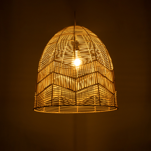 GLOBOSTAR® ALOHA 01751 Boho Κρεμαστό Φωτιστικό Οροφής με Ντουί 1 x E27 AC 220-240V IP20 - Μπεζ - Μ45 x Π45 x Υ48cm