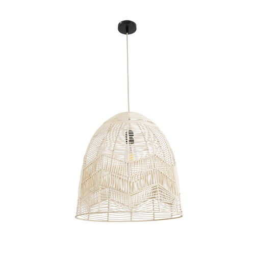 GLOBOSTAR® ALOHA 01751 Boho Κρεμαστό Φωτιστικό Οροφής με Ντουί 1 x E27 AC 220-240V IP20 - Μπεζ - Μ45 x Π45 x Υ48cm