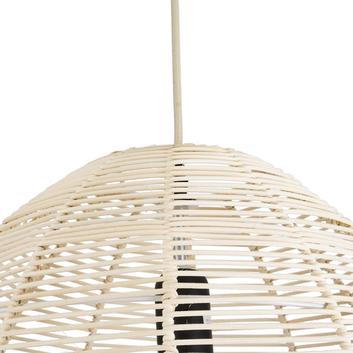 GLOBOSTAR® ALOHA 01751 Boho Κρεμαστό Φωτιστικό Οροφής με Ντουί 1 x E27 AC 220-240V IP20 - Μπεζ - Μ45 x Π45 x Υ48cm