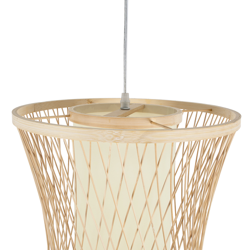 GLOBOSTAR® HIBISCUS 01783 Boho Κρεμαστό Φωτιστικό Οροφής με Ντουί 1 x E27 AC 220-240V IP20 - Μπεζ - Μ35 x Π35 x Υ150cm