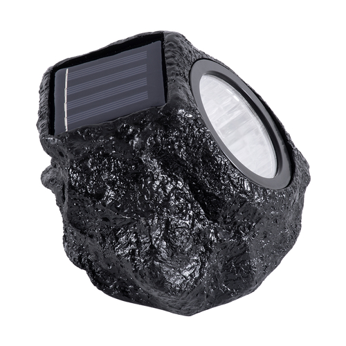 GLOBOSTAR® ROCHLIGHT 71509 Διακοσμητικό Φωτιστικό Κήπου LED 1W 50lm 120° DC 5V με Φωτοβολταϊκό Panel 5V 0.1W & Επαναφορτιζόμενη Μπαταρία Li-ion 3.2V 600mAh Αδιάβροχο IP65 Θερμό Λευκό 2700K - Μ14 x Π13 x Υ11cm - 1 Χρόνο Εγγύηση