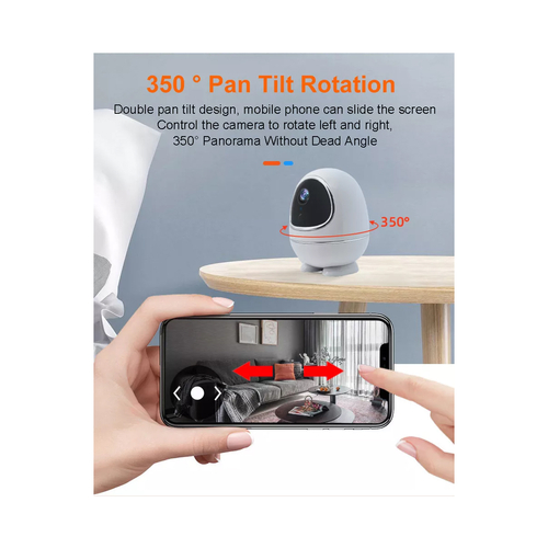 GloboStar® 86008 Rechargeable Table Camera WiFi HD 1080P 3MP 350° 5200mAh Two Way Audio & Motion Detection - Επαναφορτιζόμενη Επιτραπέζια Κάμερα WiFi HD 1080P 350° 5200mAh Διπλή Κατέυθυνση Ομιλίας με Ανιχνευτή Κίνησης - Λευκό