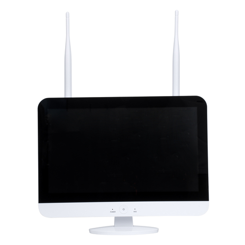 GloboStar® 86042 Ασύρματο Καταγραφικό με Οθόνη - 8 x Camera 2MP 1080P WiFi  360° Μοιρών - Αδιάβροχο IP66 - Νυχτερινή Όραση με LED IR - Διπλή Κατέυθυνση Ομιλίας - Ανιχνευτή Κίνησης - Νυχτερινή Λήψη - Λευκό