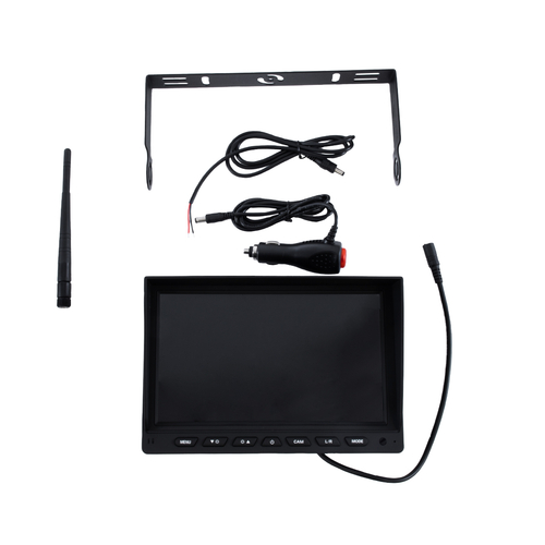 GloboStar® 86069 Έγχρωμη Οθόνη 9 WiFi για Αυτοκινητο - Φορτηγό DC 12-24V - για Σύνδεση έως 4 WiFi Κάμερες 1080P HD Οπισθοπορείας - Μαύρο