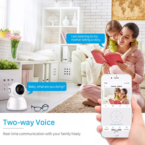 GloboStar® 86072 Table Camera WiFi HD 1080P 3MP 350° Two Way Audio & Motion Detection - Επιτραπέζια Κάμερα WiFi HD 1080P 350° Διπλή Κατέυθυνση Ομιλίας με Ανιχνευτή Κίνησης - Following Face Auto Tracking - Λευκό