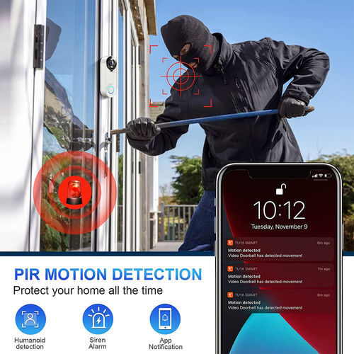 GloboStar® 86074 Ολοκληρωμένο Έξυπνο Σύστημα Ματάκι Θεατή & Κουδούνι Σπιτιού για Εξώπορτες - 1 x Κάμερα 1.0MP 1080P - Θέαση 166° με Νυχτερινή Λήψη, PIR Αισθητήρα Κίνησης & Ομιλία/Ήχος Διπλής Κατεύθυνσης - Εφαρμογή APP σε Android & iOS - Επαναφορτιζόμενη Μπαταρία Λιθίου 2500mAh - PAL/NTSC Signal - DC 5V - Λευκό & Μαύρο - Μ5 x Π4 x Υ3.8cm - 2 Χρόνια Εγγύηση