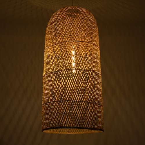 GLOBOSTAR® CALERO 00671 Boho Κρεμαστό Φωτιστικό Οροφής με Ντουί 1 x E27 AC 220-240V IP20 - Μπεζ - Μ50 x Π50 x Y110cm