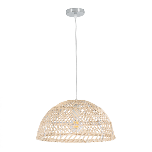 GLOBOSTAR® COMORES 01727 Boho Κρεμαστό Φωτιστικό Οροφής με Ντουί 1 x E27 AC 220-240V IP20 - Μπεζ - Μ40 x Π40 x Y20cm